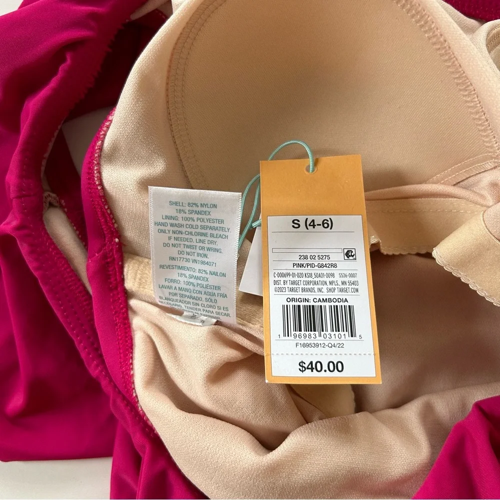 Kona Sol Magenta Pink Ruffle One Shoulder One Piece Swimsuit